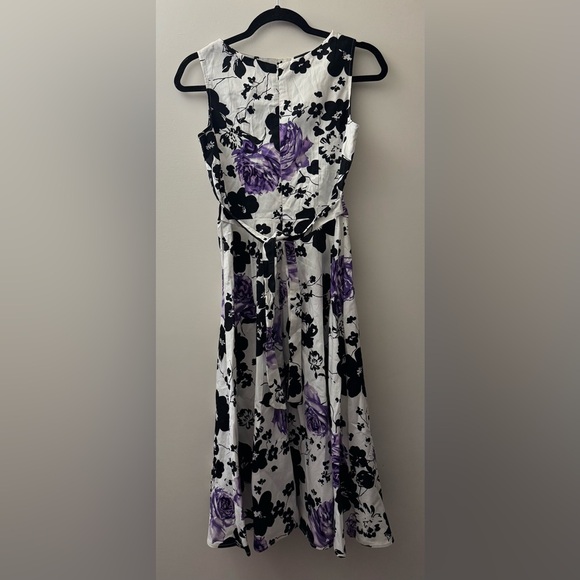 Wedtrend Floral Sleeveless Dress - Black and Purple - Picture 3 of 5
